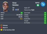 Osimhen has an 80-rated base card in FIFA 22 (Image via Sportskeeda)